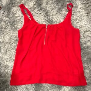Bold Red Sleeveless Camisole Tank Top
